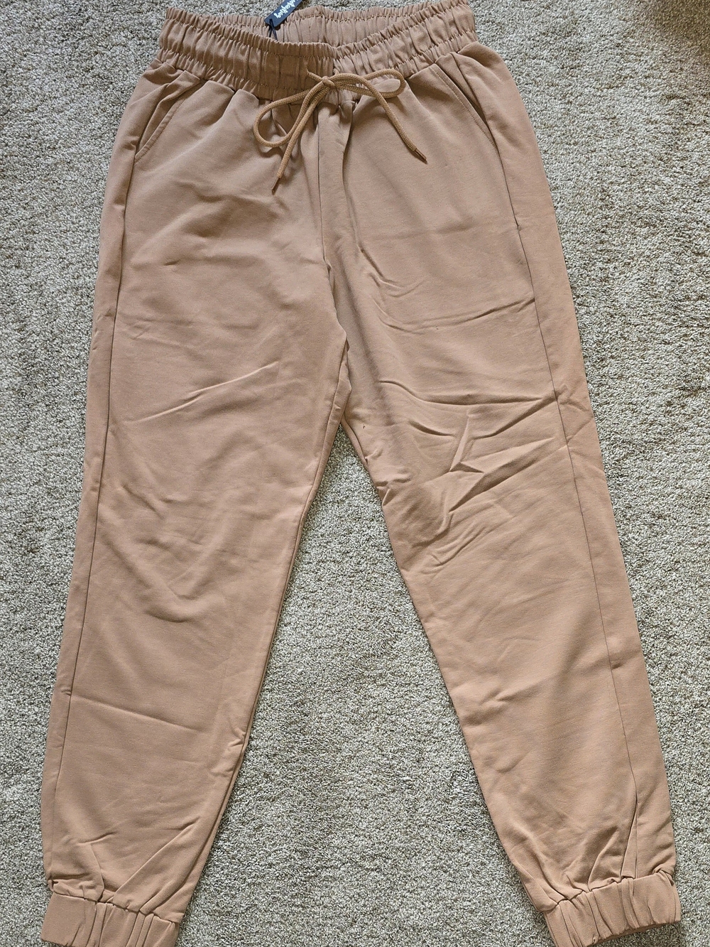 Bootaybag Women's Drawstring Jogger Pants - Tan